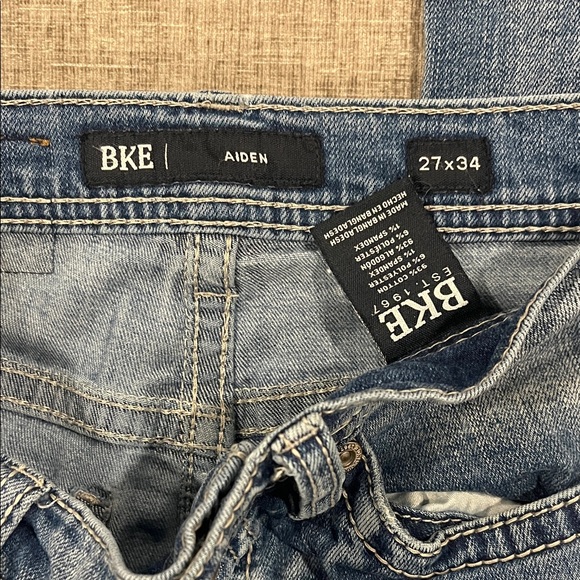 Aiden Medium Blue Distressed Bootcut Jeans - Picture 2 of 5
